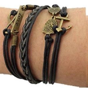 🖤Black🖤 Woven Leather Braided Infinity Bracelet
